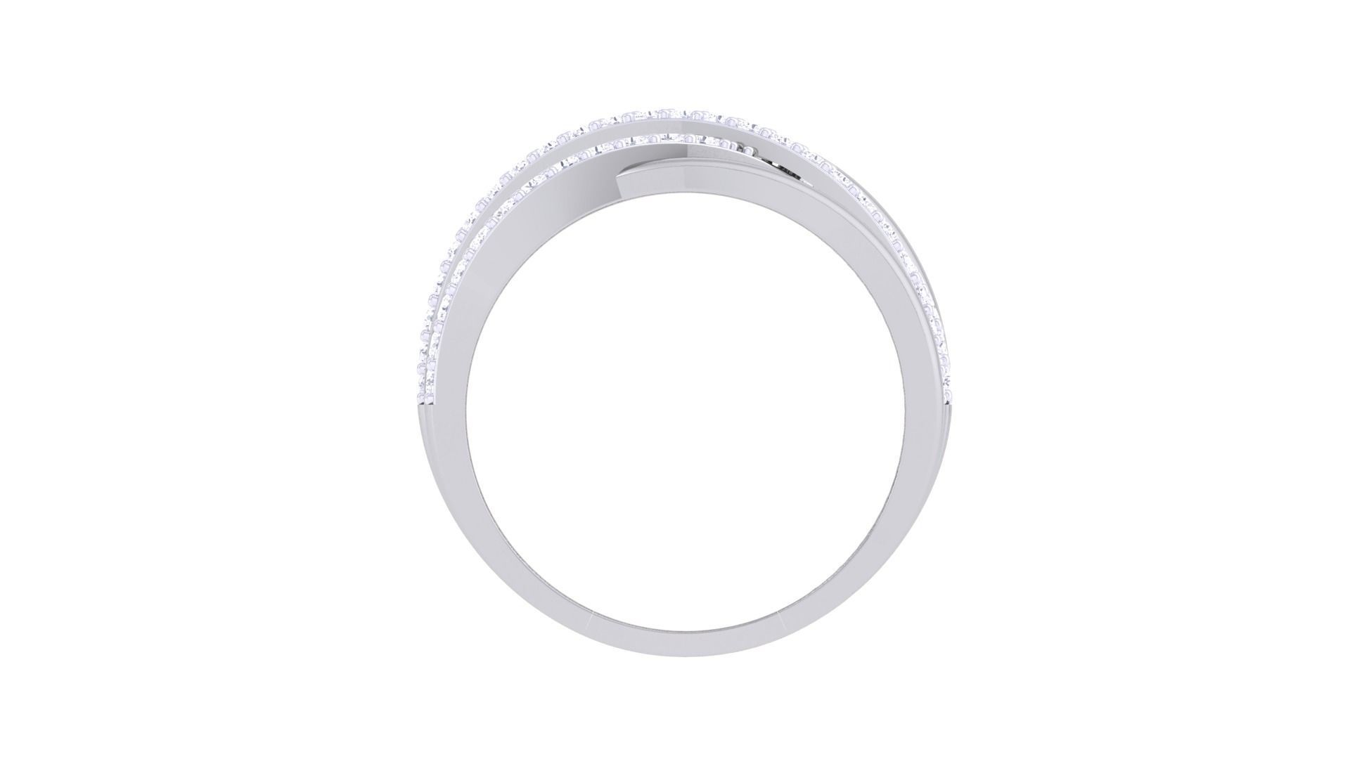 Wire High Jewelry Diamond Cocktail Ring 3dm stl obj mtl 3D print model_11