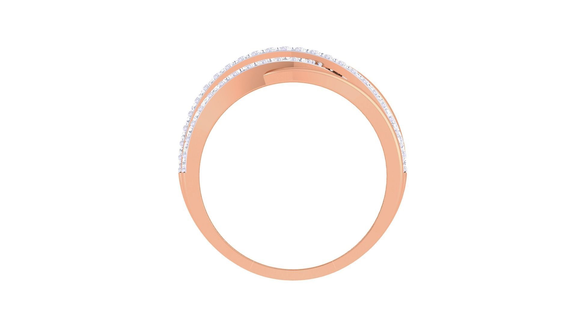 Wire High Jewelry Diamond Cocktail Ring 3dm stl obj mtl 3D print model_12