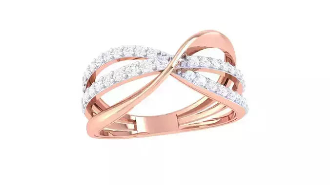 Wire High Jewelry Diamond Cocktail Ring 3dm stl obj mtl