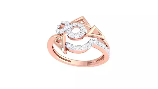 Wire High Jewelry Diamond Cocktail Ring 3dm stl obj mtl