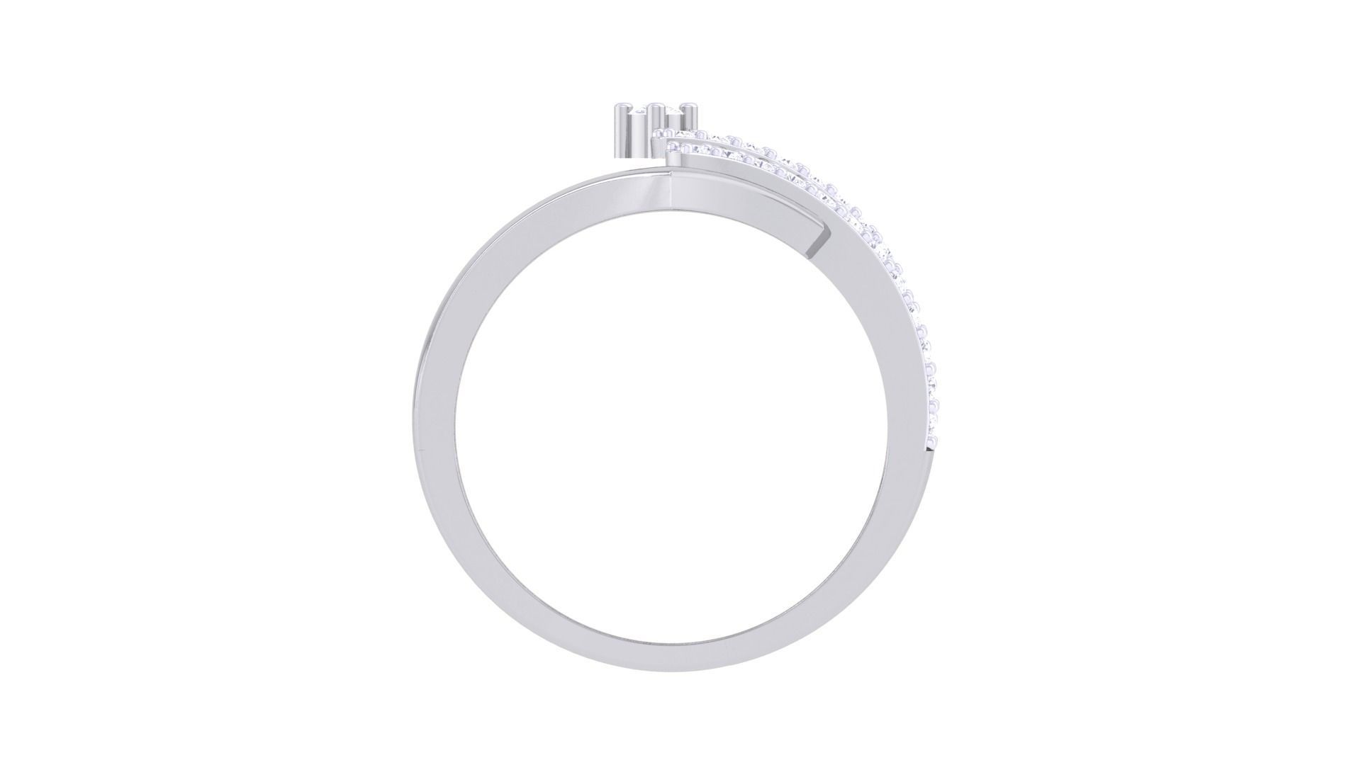 Wire High Jewelry Diamond Cocktail Ring 3dm stl obj mtl 3D print model_11