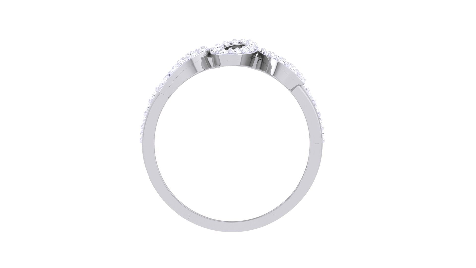 Wire High Jewelry Diamond Cocktail Ring 3dm stl obj mtl 3D print model_11