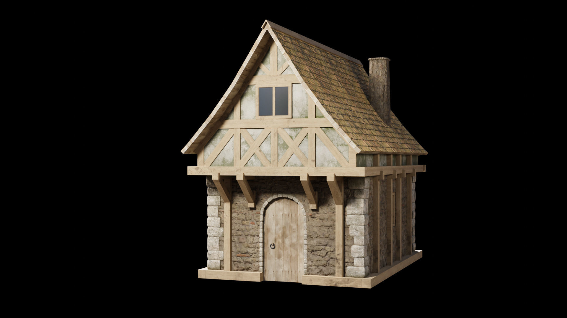 Medieval House By Nikdox Low-poly 3D model_1