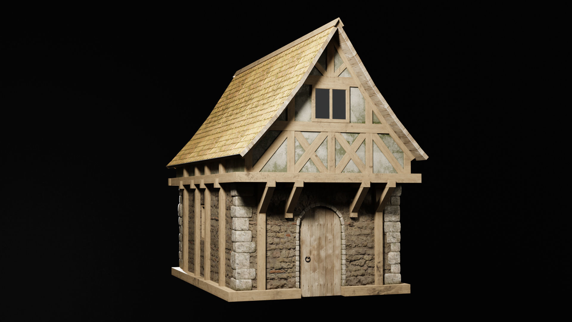 Medieval House By Nikdox Low-poly 3D model_14