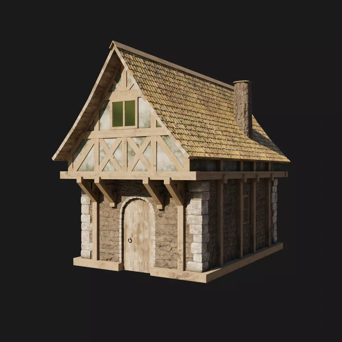 Medieval House By Nikdox Low-poly 3D model_0
