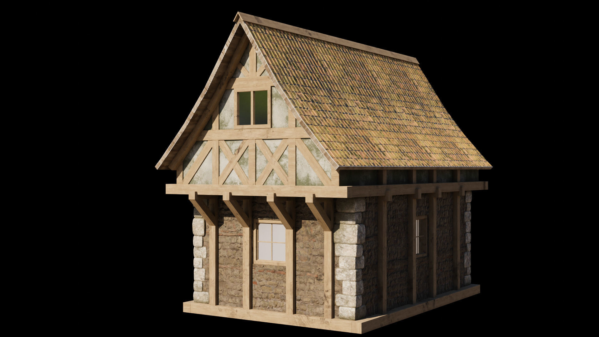 Medieval House By Nikdox Low-poly 3D model_4