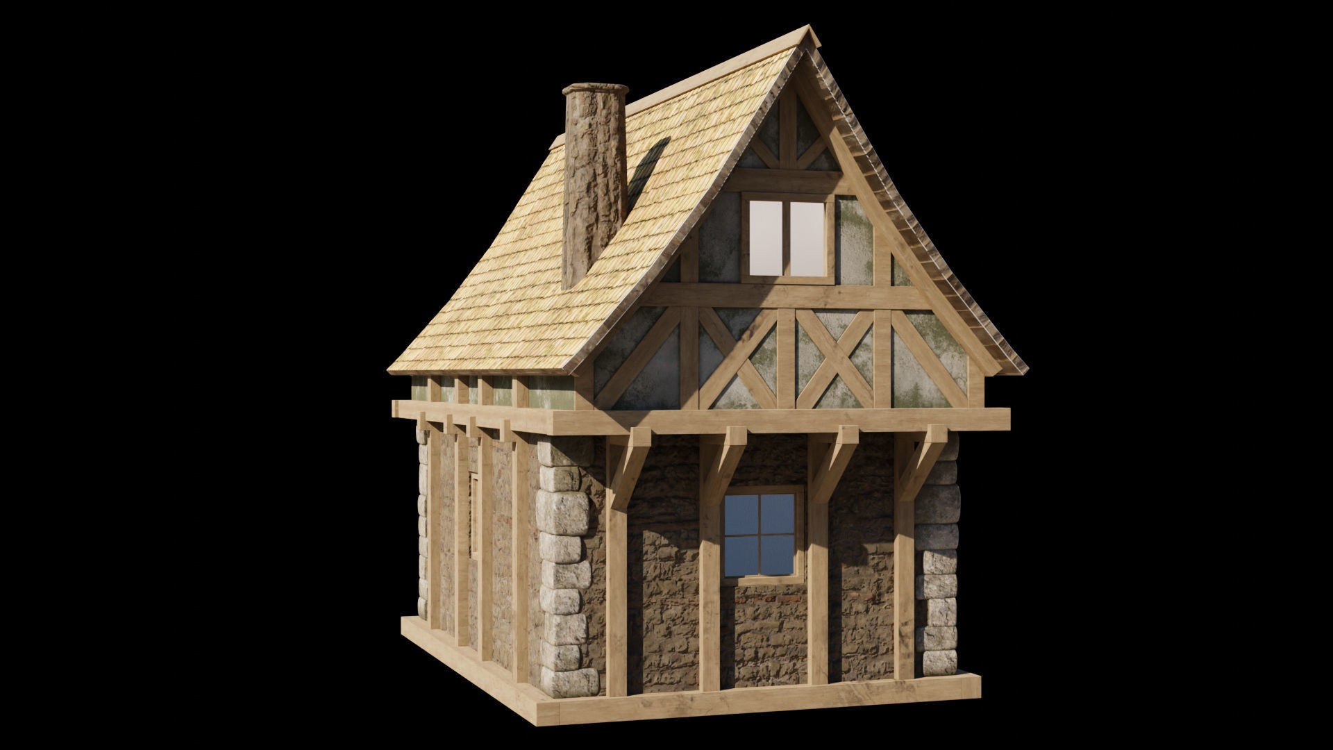 Medieval House By Nikdox Low-poly 3D model_5