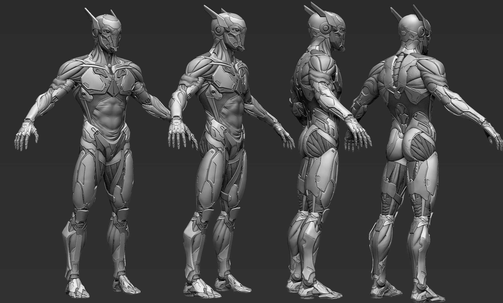 Cyber Ninja Zbrush 3D model_24