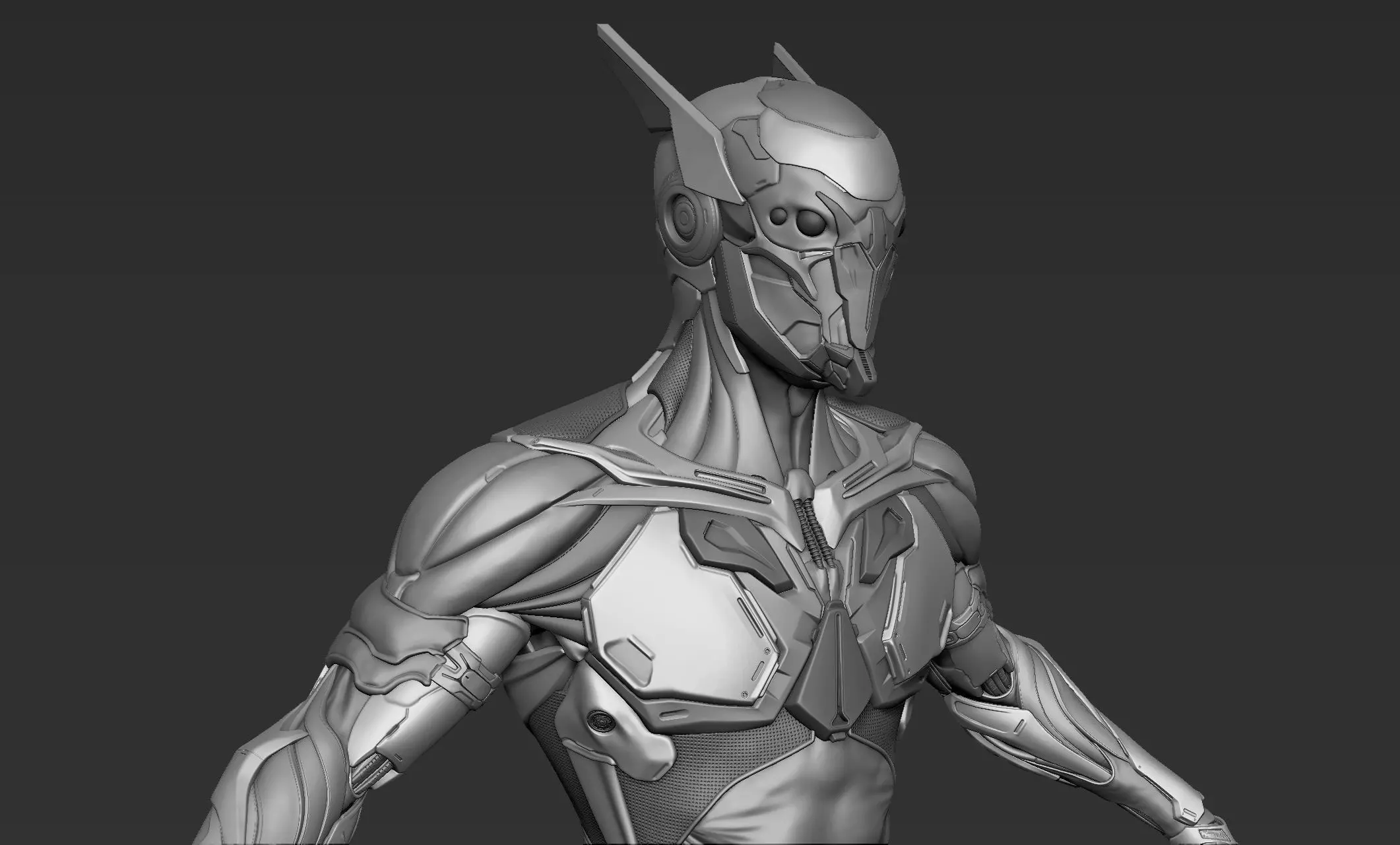 Cyber Ninja Zbrush 3D model_0