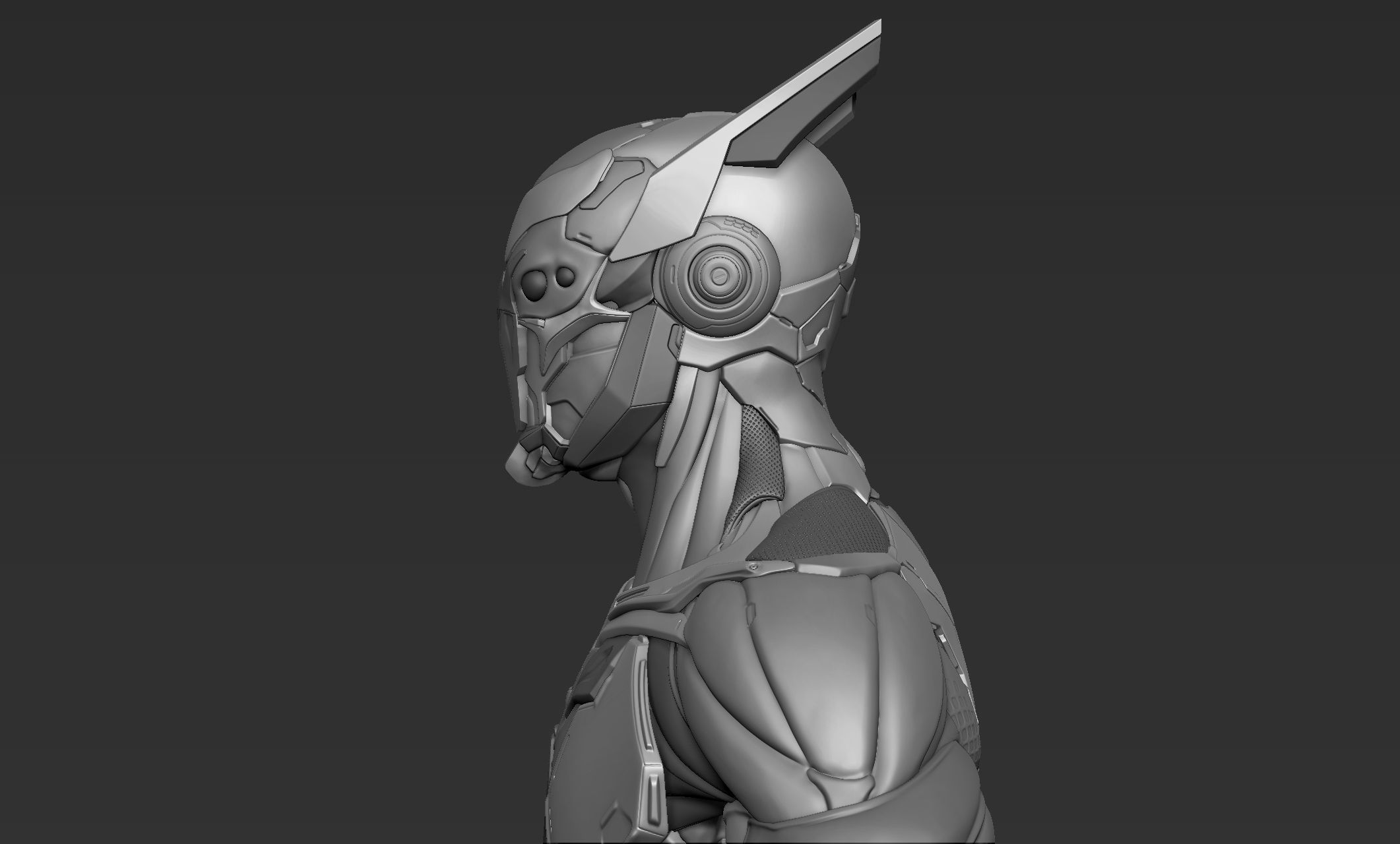 Cyber Ninja Zbrush 3D model_4