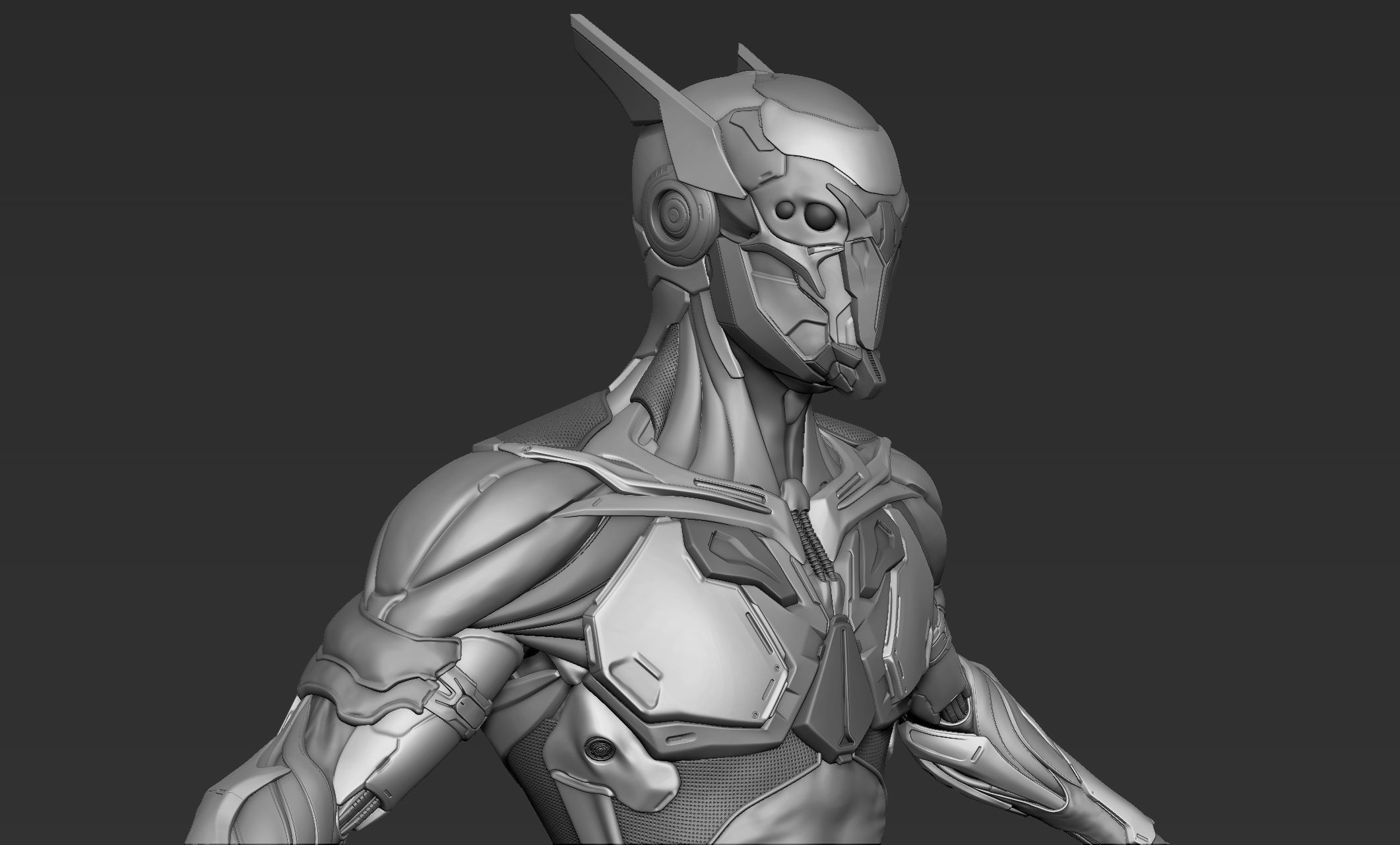 Cyber Ninja Zbrush 3D model_6