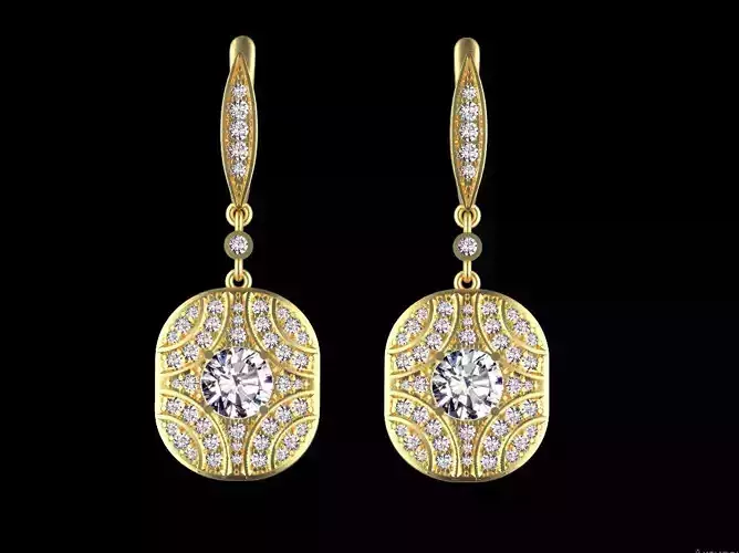 earrings pair of gold with diamonds