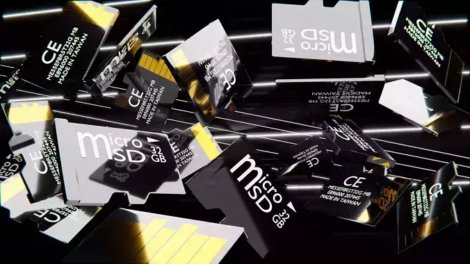 Micro sd card blender 3d model