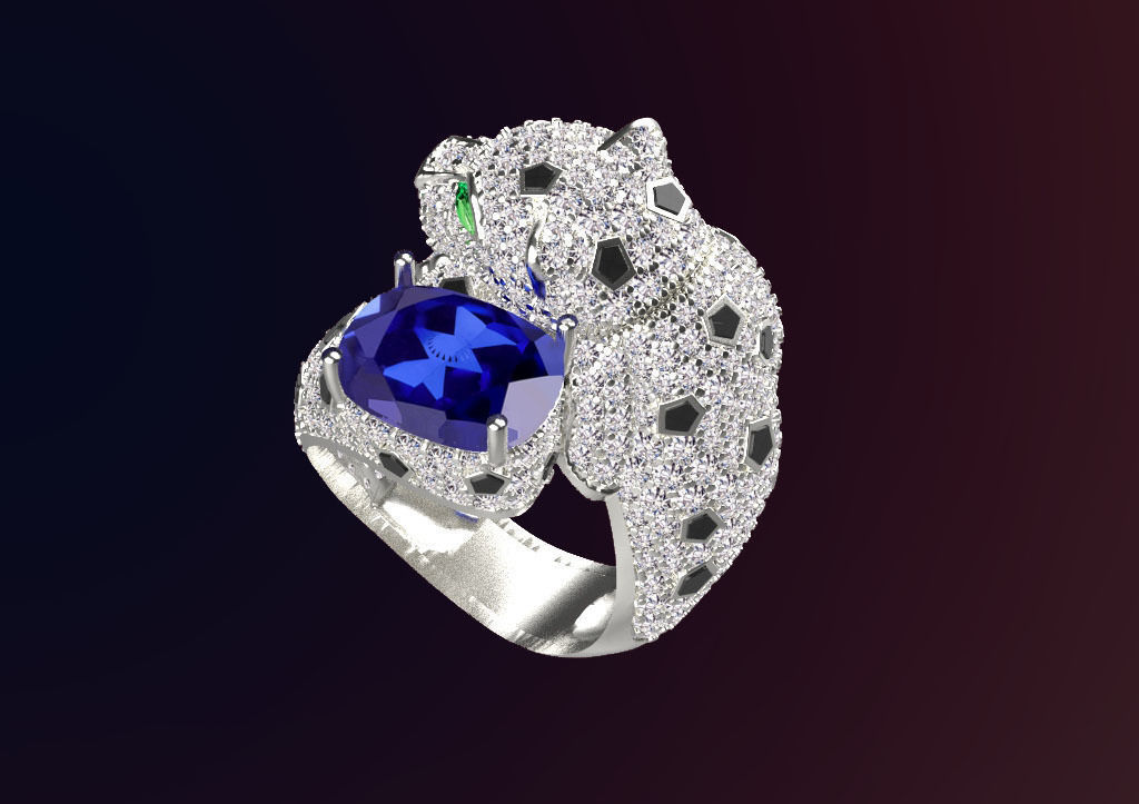 panther ring 3D print model_1