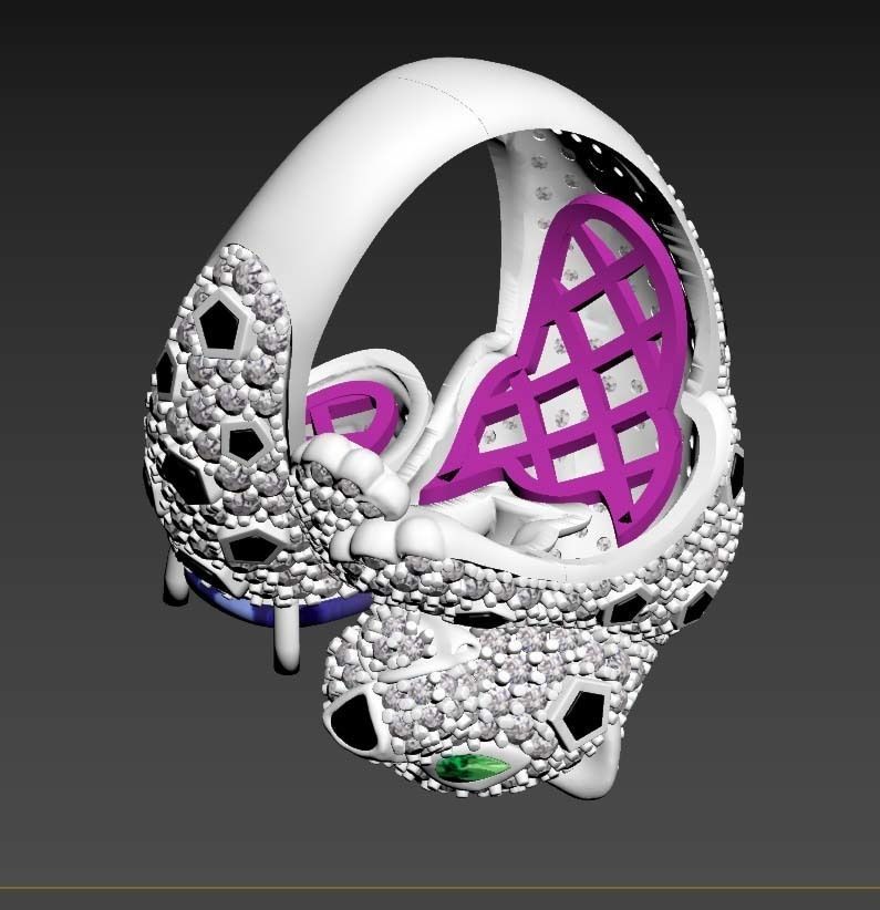 panther ring 3D print model_13