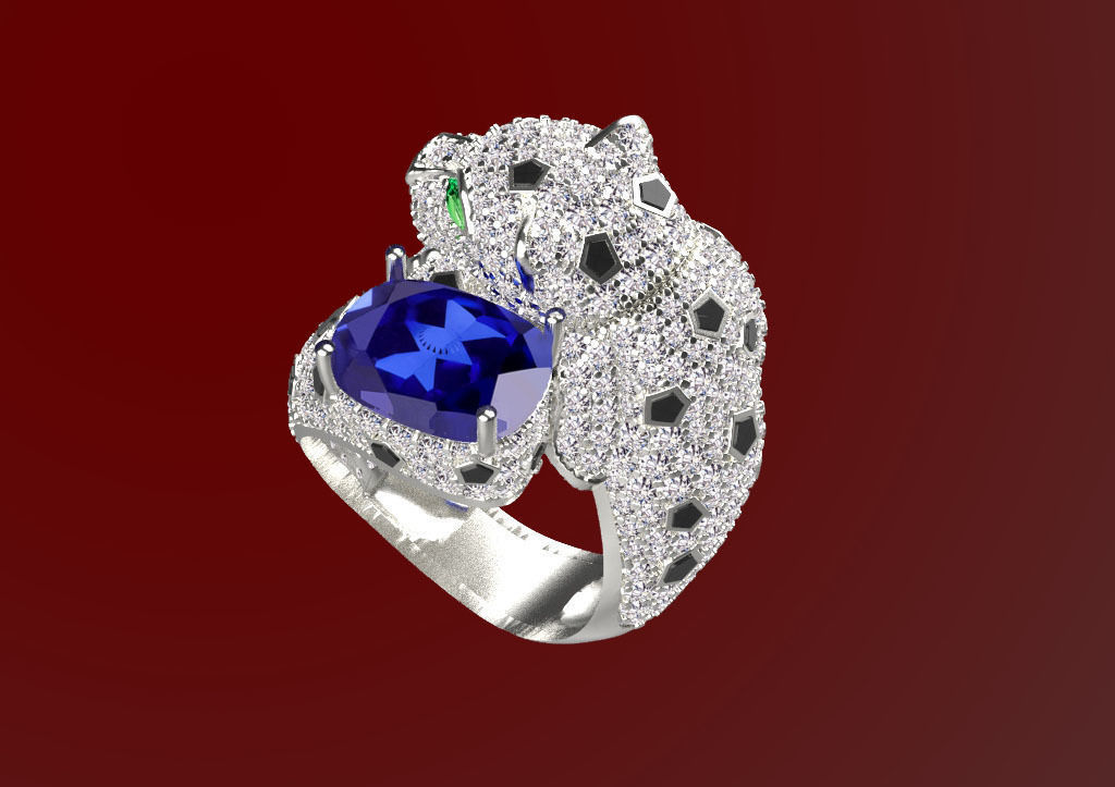 panther ring 3D print model_16