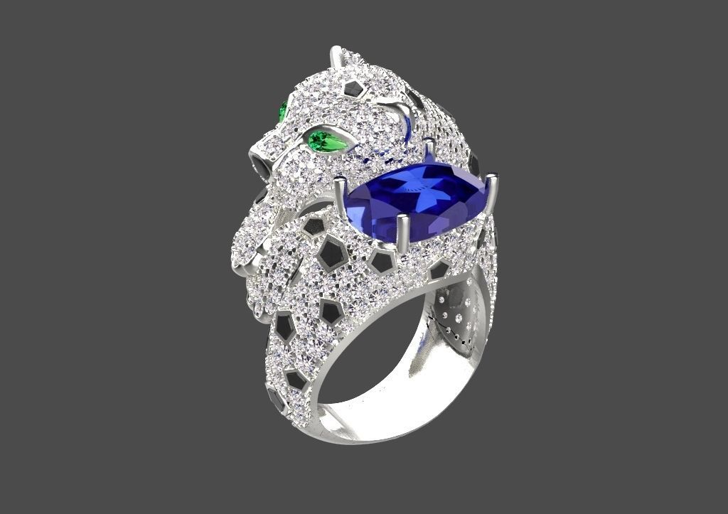 panther ring 3D print model_17