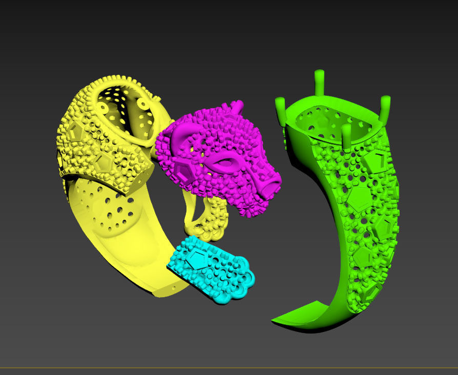 panther ring 3D print model_7