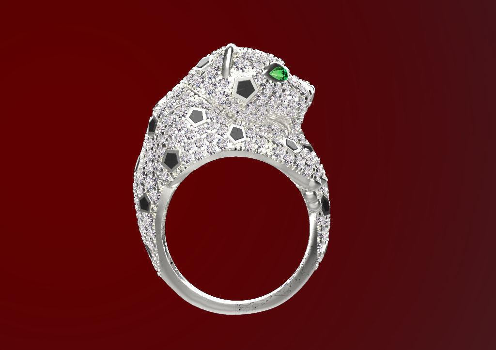panther ring 3D print model_2
