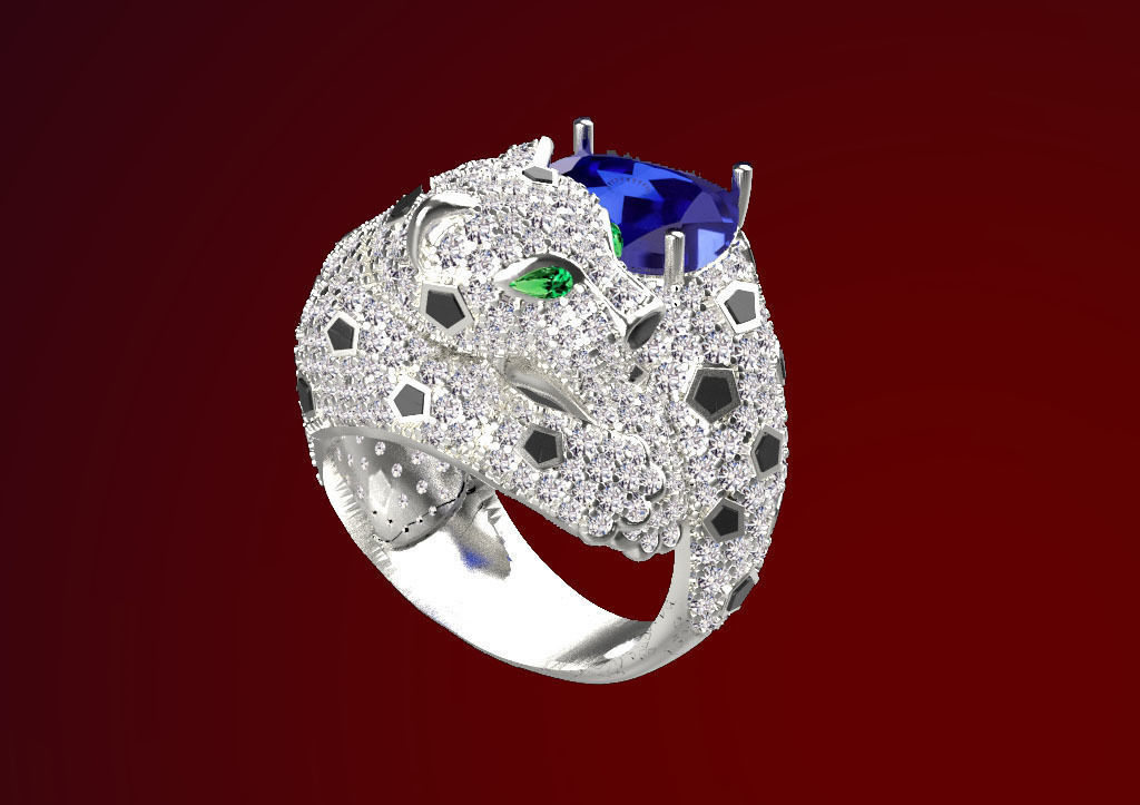 panther ring 3D print model_15