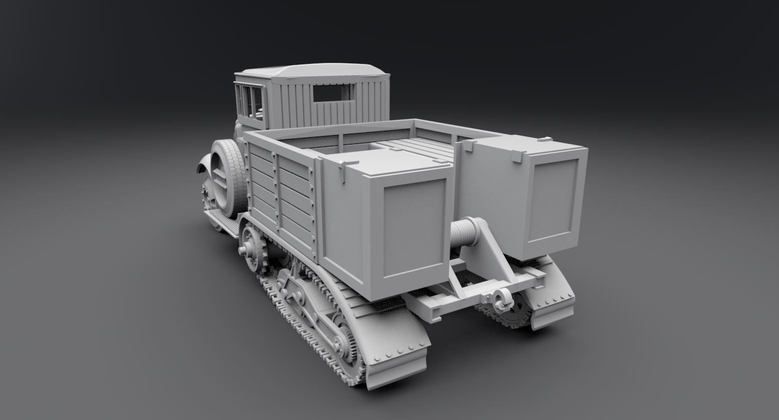 C4P artillery tractor scale model 3D print model_2