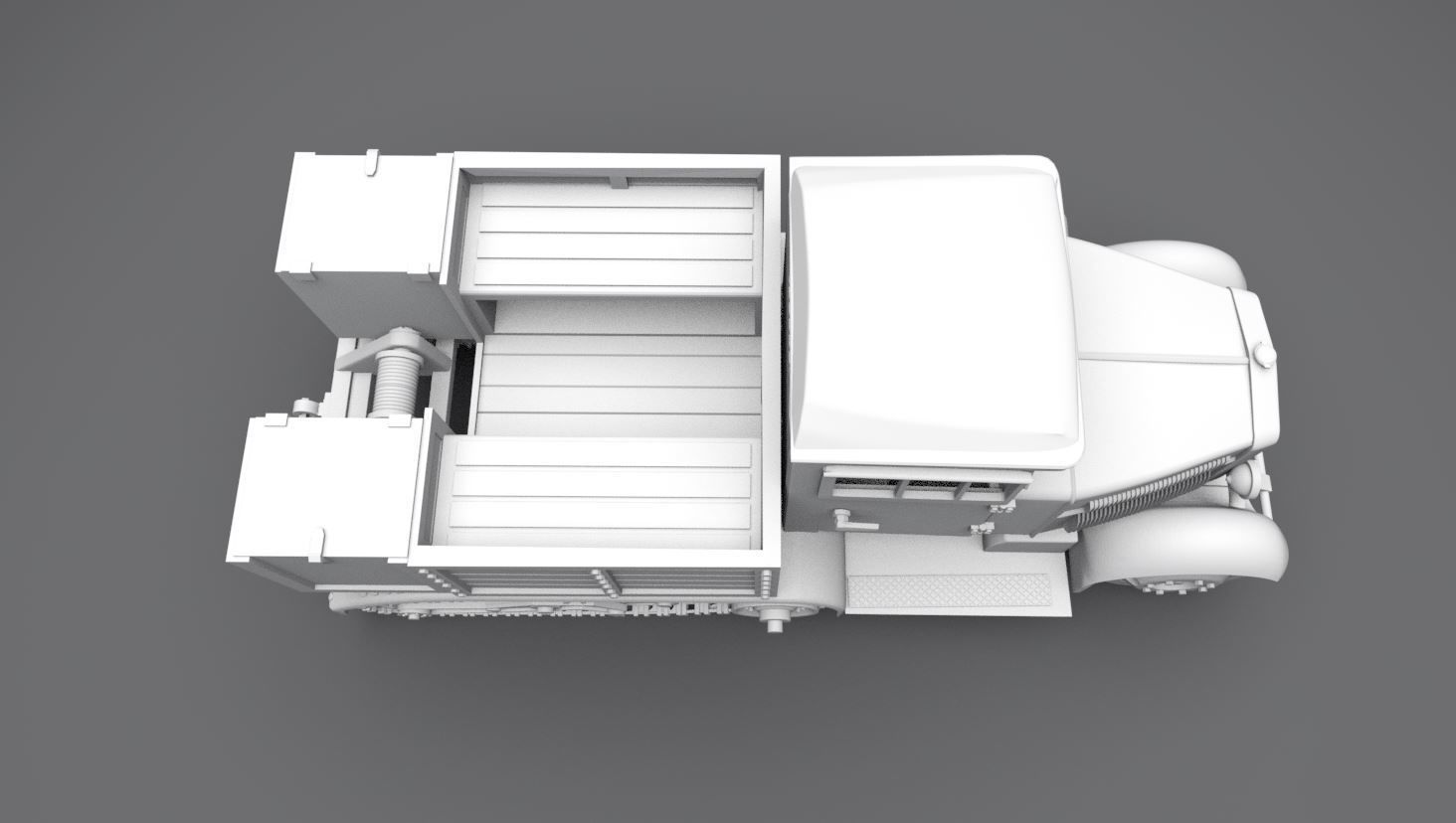 C4P artillery tractor scale model 3D print model_3
