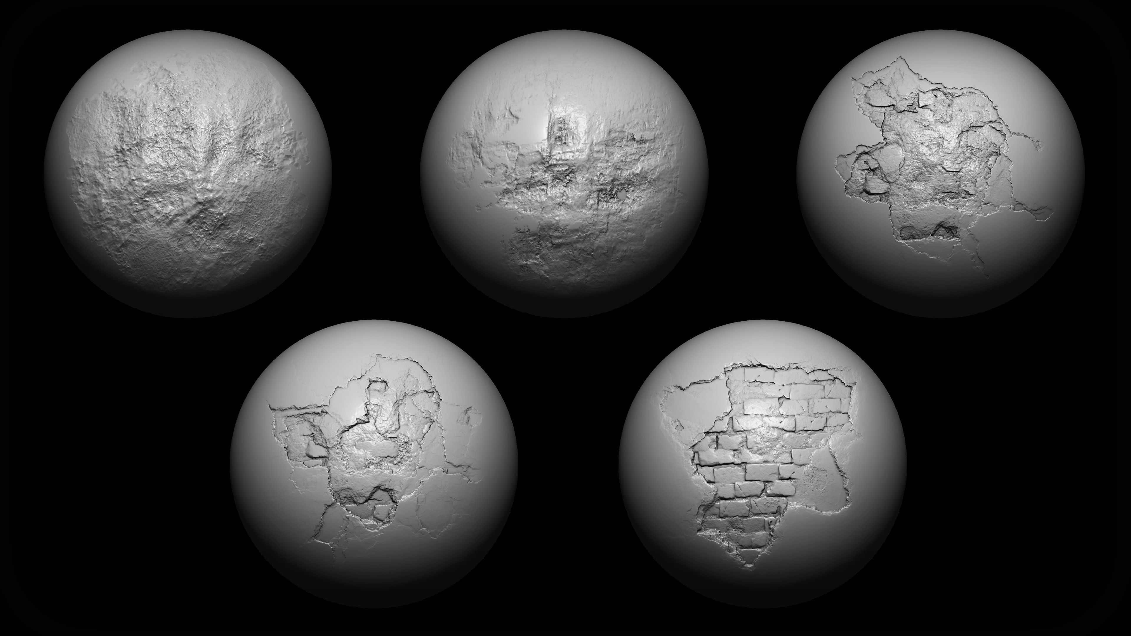 20 Concrete Cracks and Damages Brush Alphas Texture_3