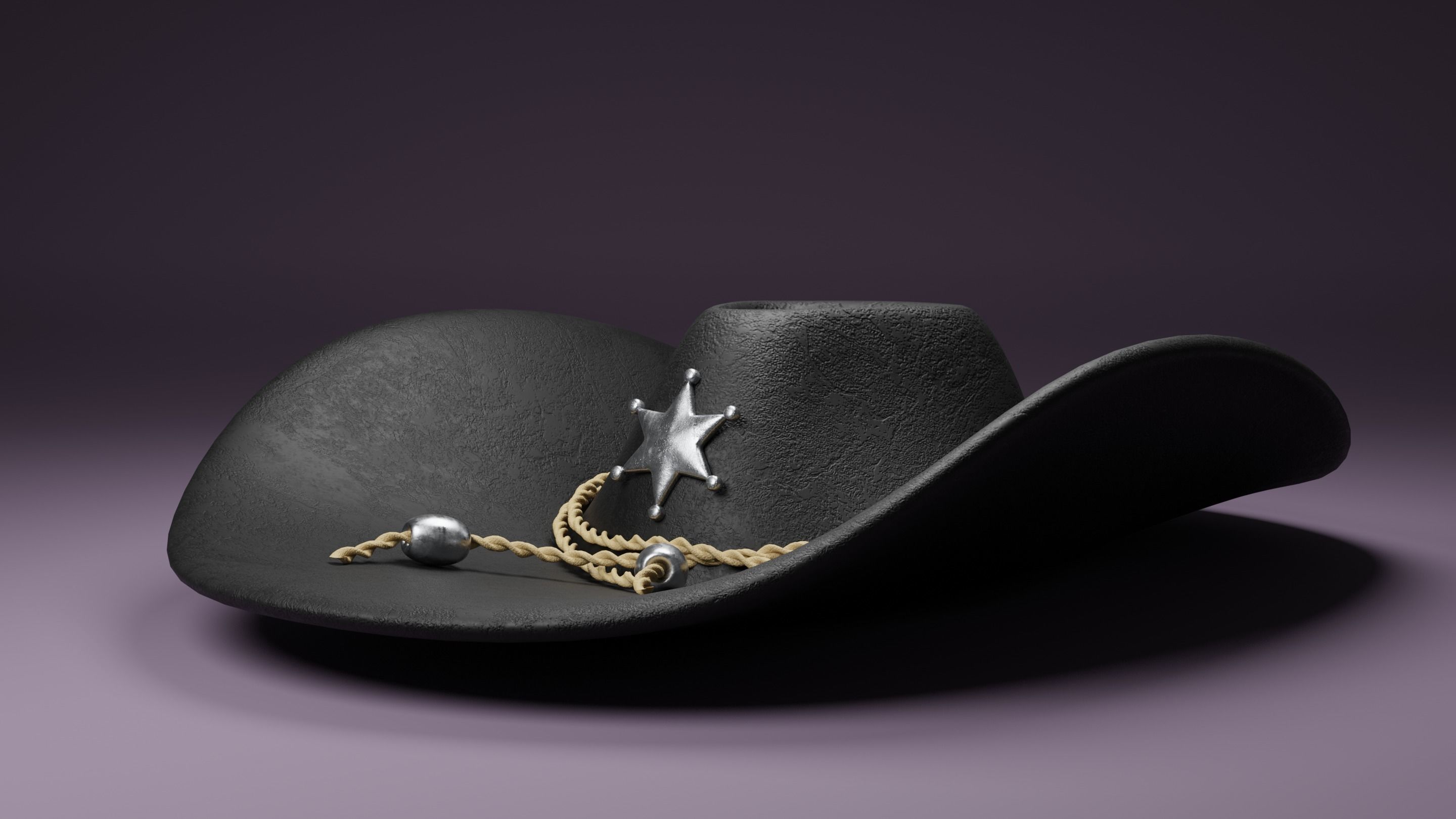 Cowboy Hat Low-poly 3D model_4