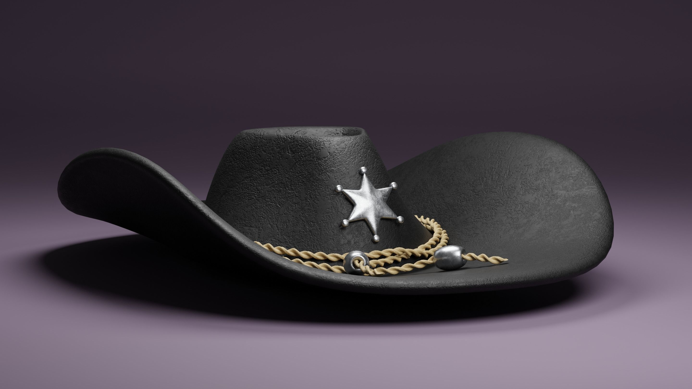 Cowboy Hat Low-poly 3D model_2