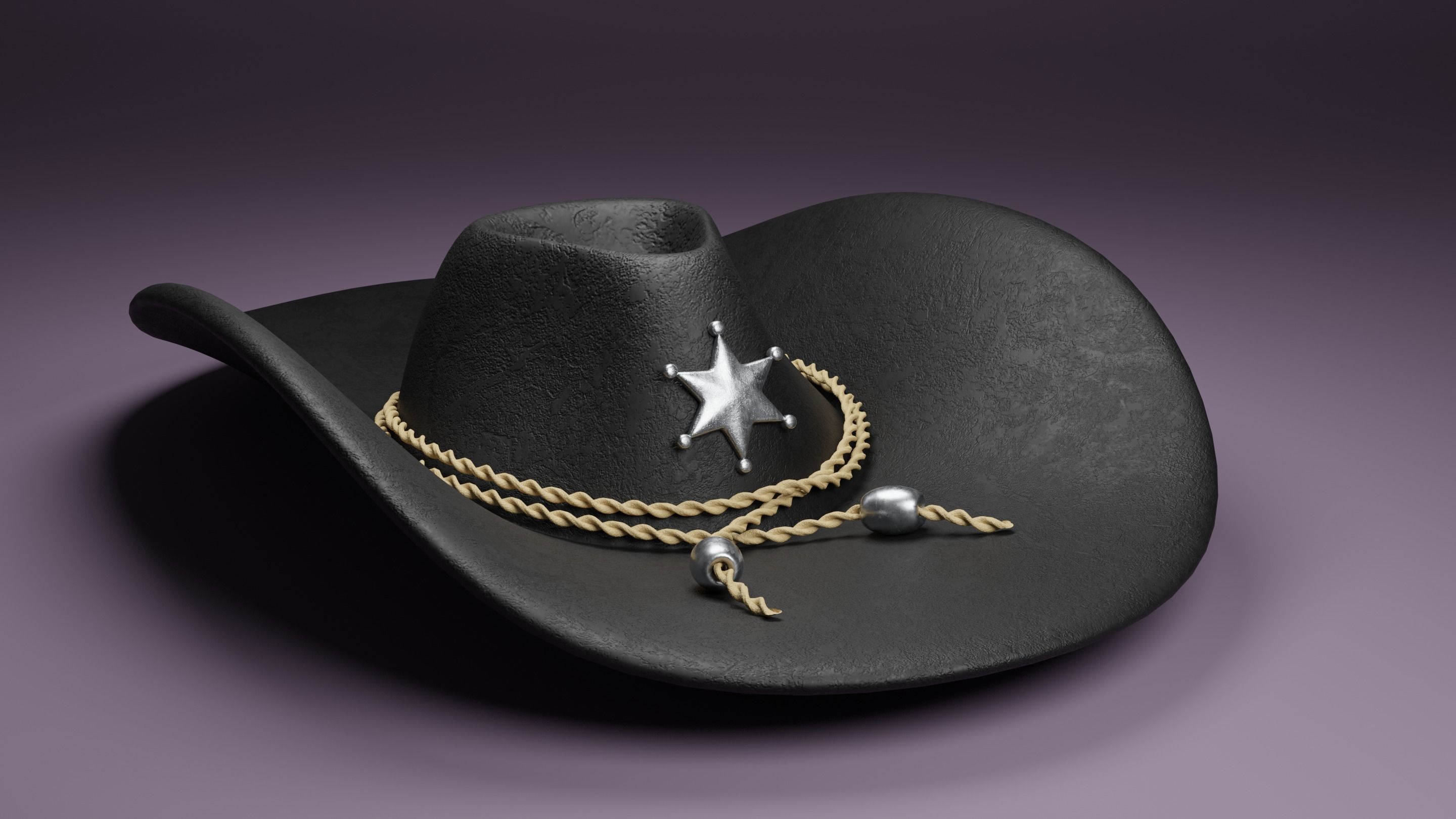 Cowboy Hat Low-poly 3D model_1