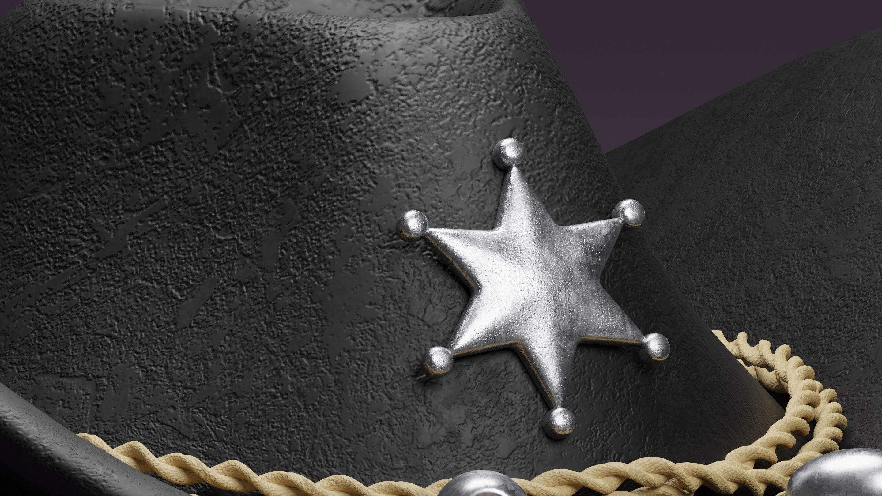 Cowboy Hat Low-poly 3D model_3