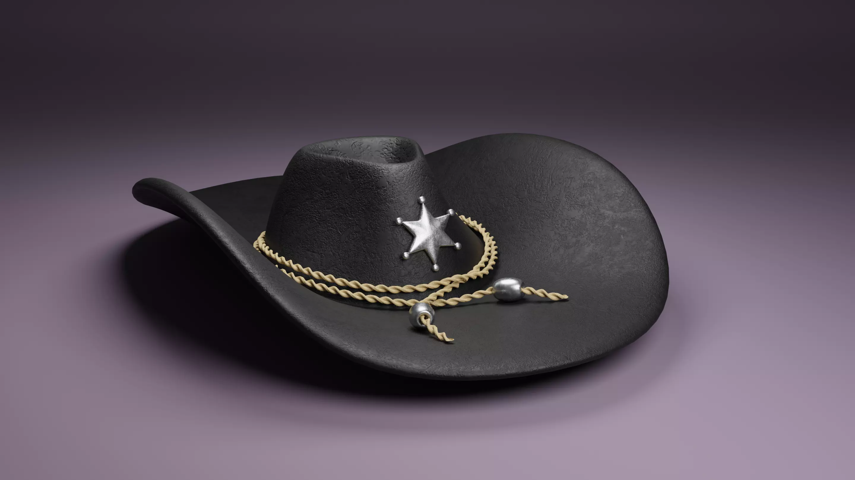 Cowboy Hat Low-poly 3D model_0