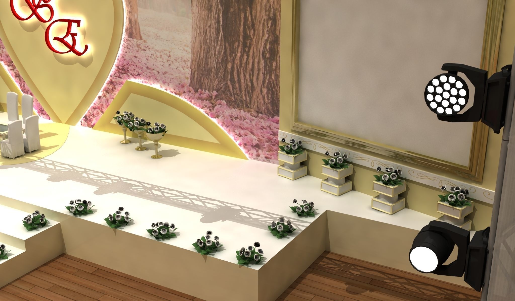 Wedding Party Stage 011 3D model_5