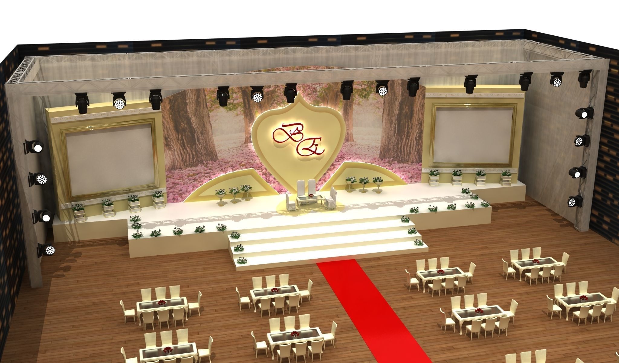 Wedding Party Stage 011 3D model_1