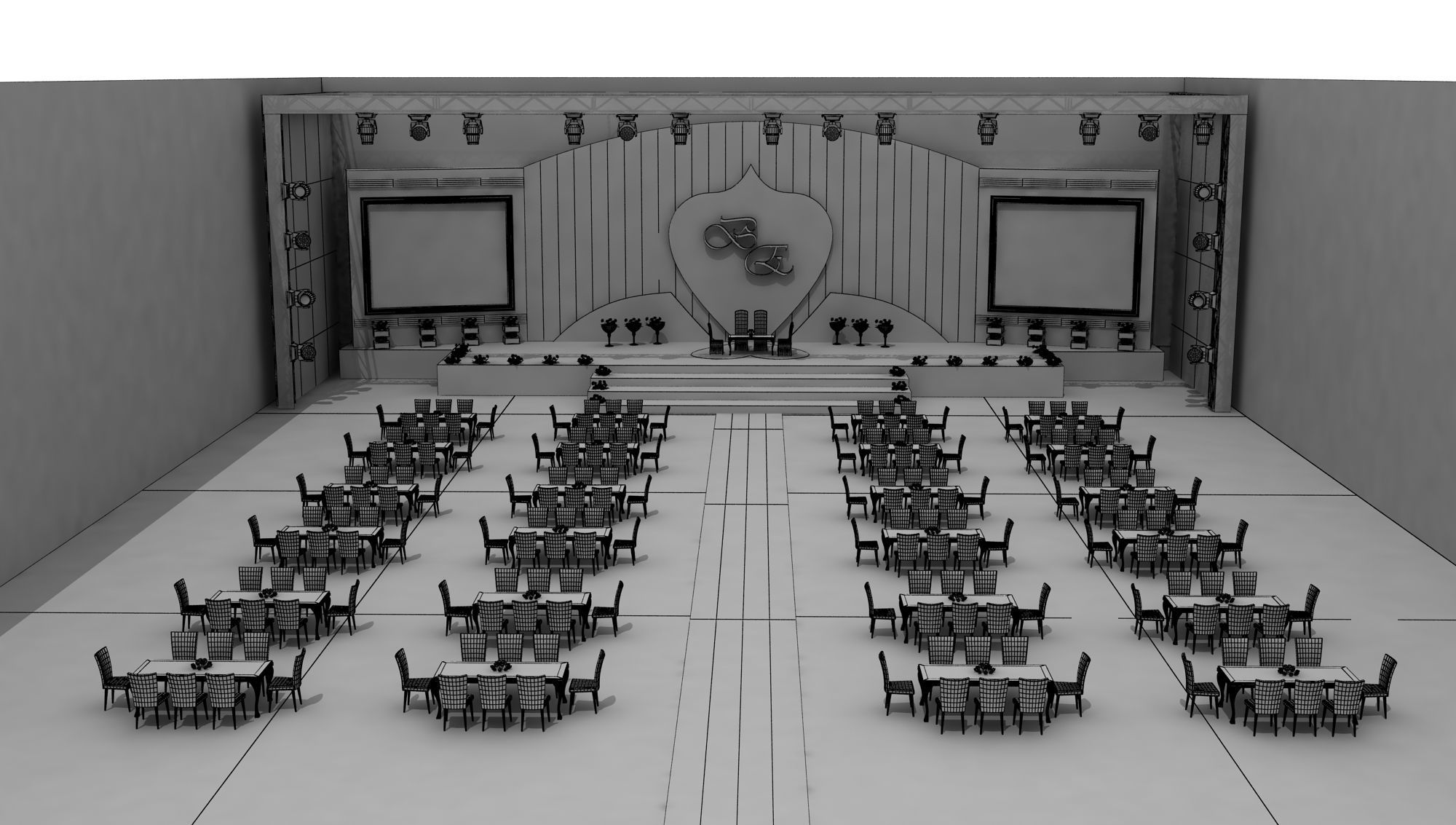 Wedding Party Stage 011 3D model_8