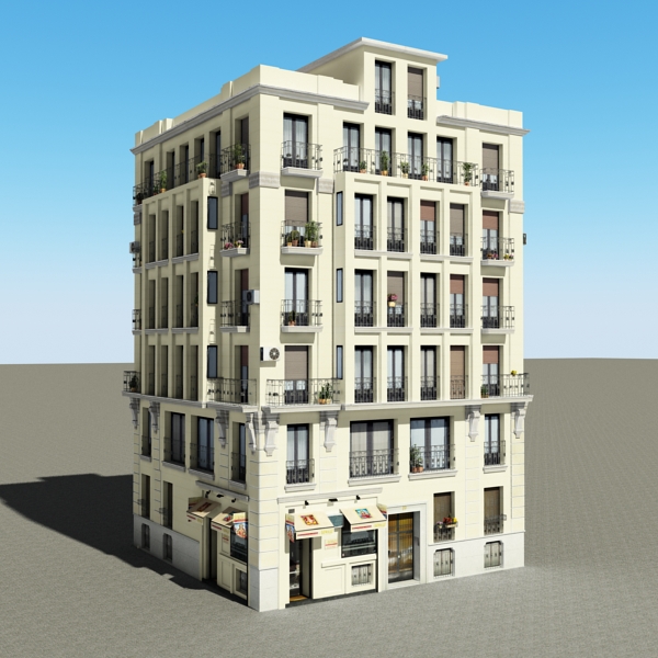 Building Collection 49-52 Low-poly 3D model_33