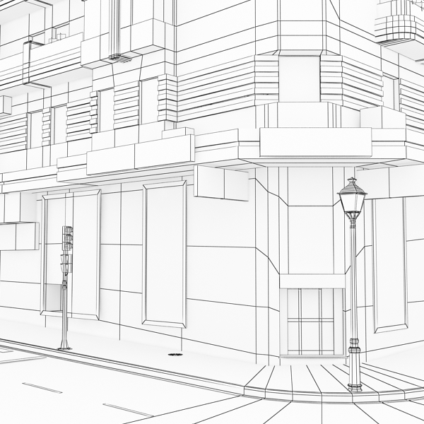 Building Collection 49-52 Low-poly 3D model_60