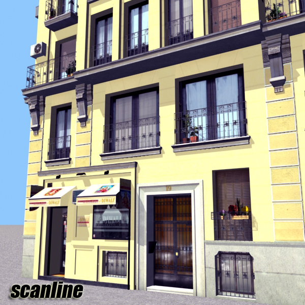 Building Collection 49-52 Low-poly 3D model_40