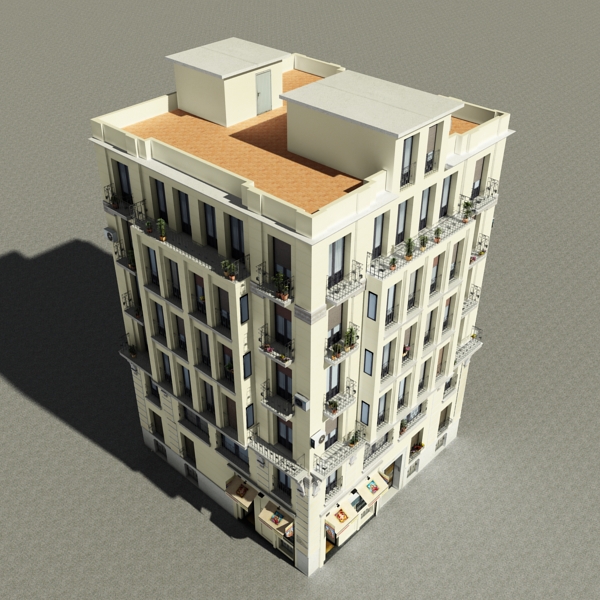 Building Collection 49-52 Low-poly 3D model_34
