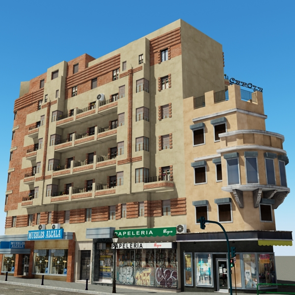 Building Collection 49-52 Low-poly 3D model_47