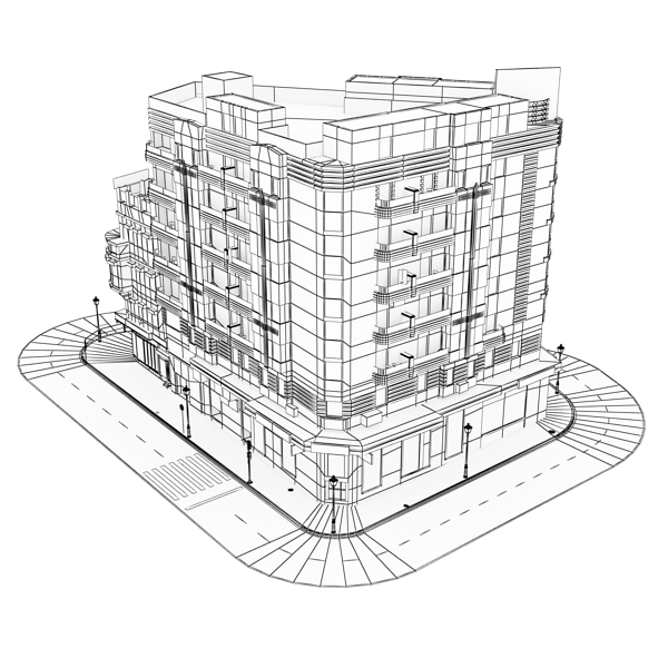 Building Collection 49-52 Low-poly 3D model_59