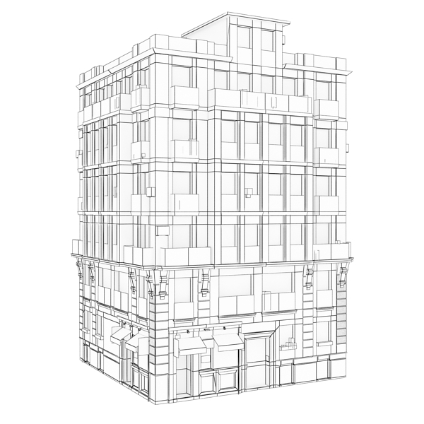 Building Collection 49-52 Low-poly 3D model_42