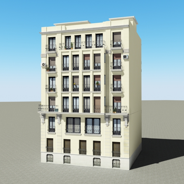 Building Collection 49-52 Low-poly 3D model_32