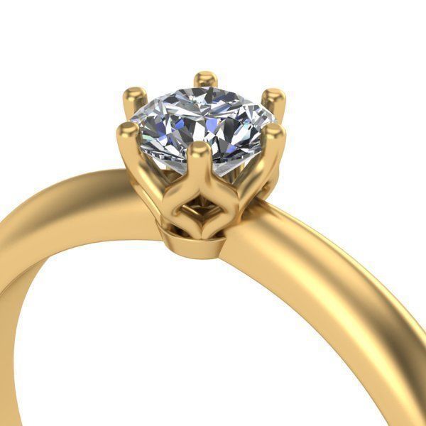 Engagement Rings with 4 gems size 3D print model_10