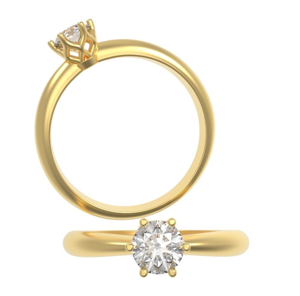 Engagement Rings with 4 gems size 3D print model_9