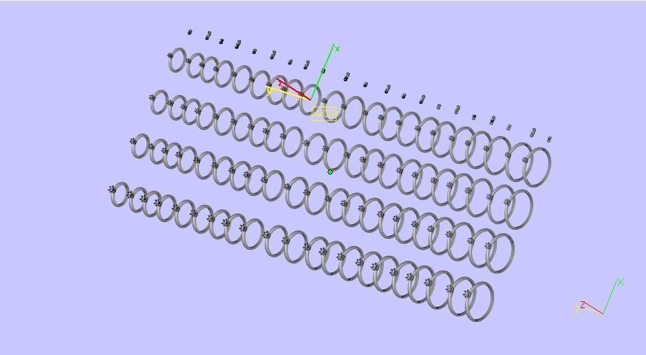 Engagement Rings with 4 gems size 3D print model_3