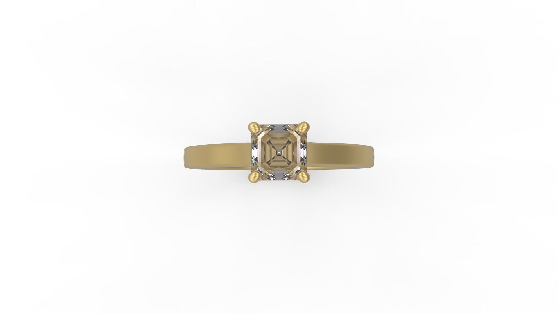 Woman Solitaire Ring 848 3D print model_4