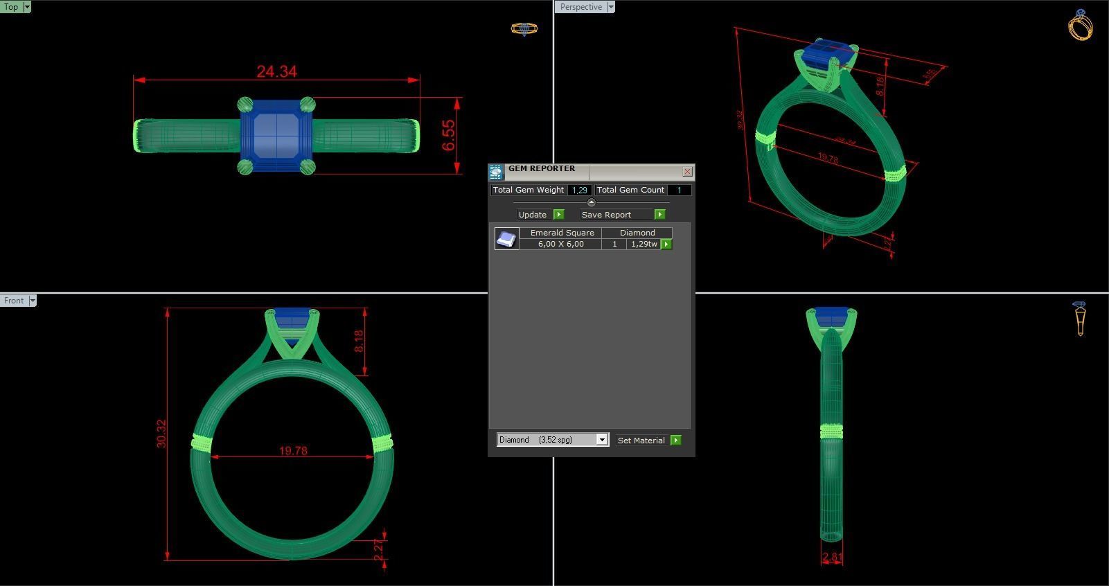 Woman Solitaire Ring 848 3D print model_5