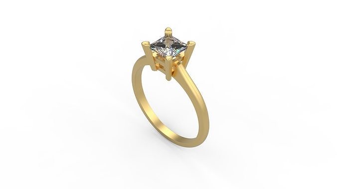 Woman Solitaire Ring 822 3D print model