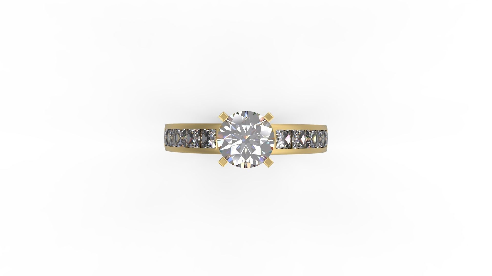 Woman Solitaire Ring 824 3D print model_4